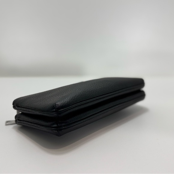 COACH Double Zip Crossbody Bag in Black Leather Wristlet - Picture 9 of 14